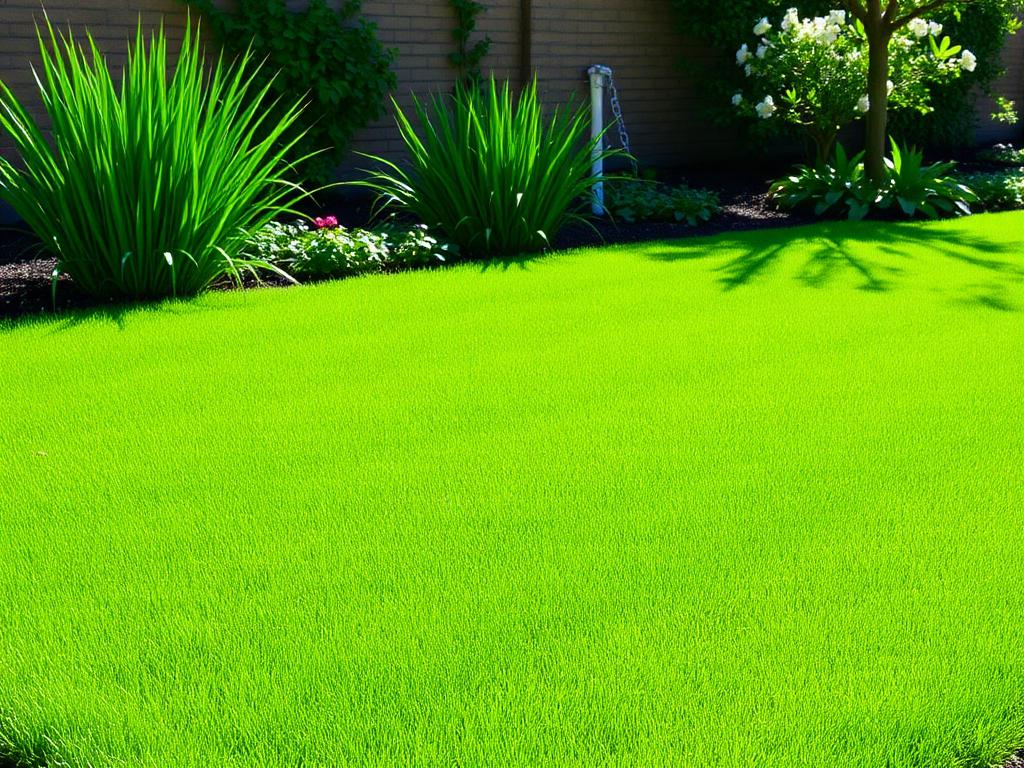 Cantinho do jardim depois da instalação da grama esmeralda
