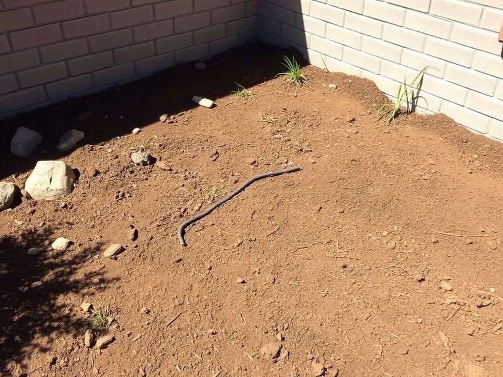 Cantinho do jardim antes da instalação da grama
